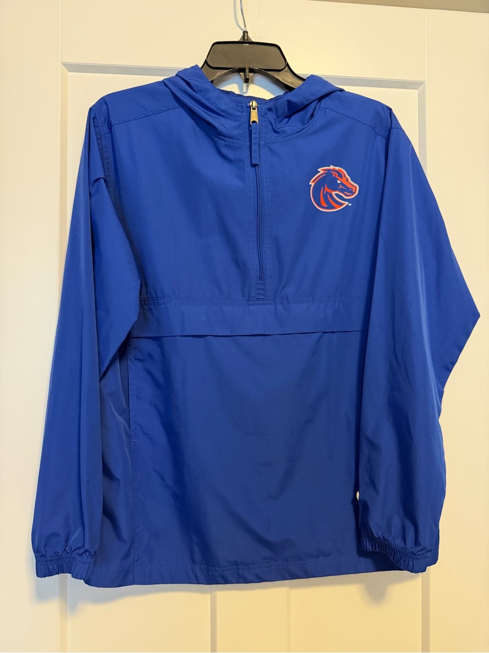 Champion Royal Blue Kids' Pullover Hoodie with Orange Logo